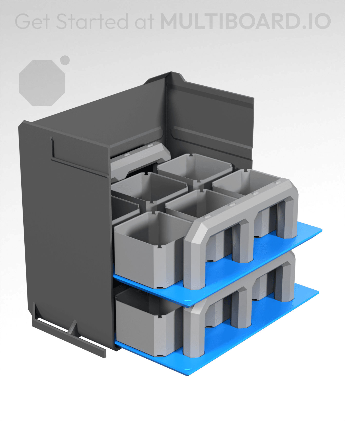 4x3 - Internal Grid - Simple Drawer Stacking Plate 3d model
