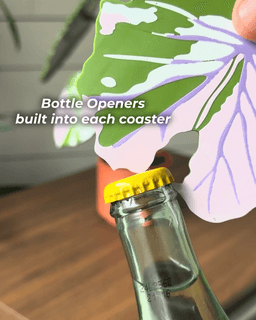 Elephant Ear Plant Coaster and Bottle Opener Set 3d model