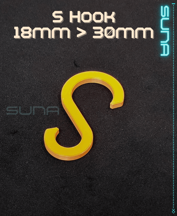 S Hook 18mm / 30mm 3d model
