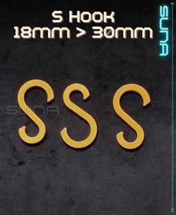 S Hook 18mm / 30mm 3d model