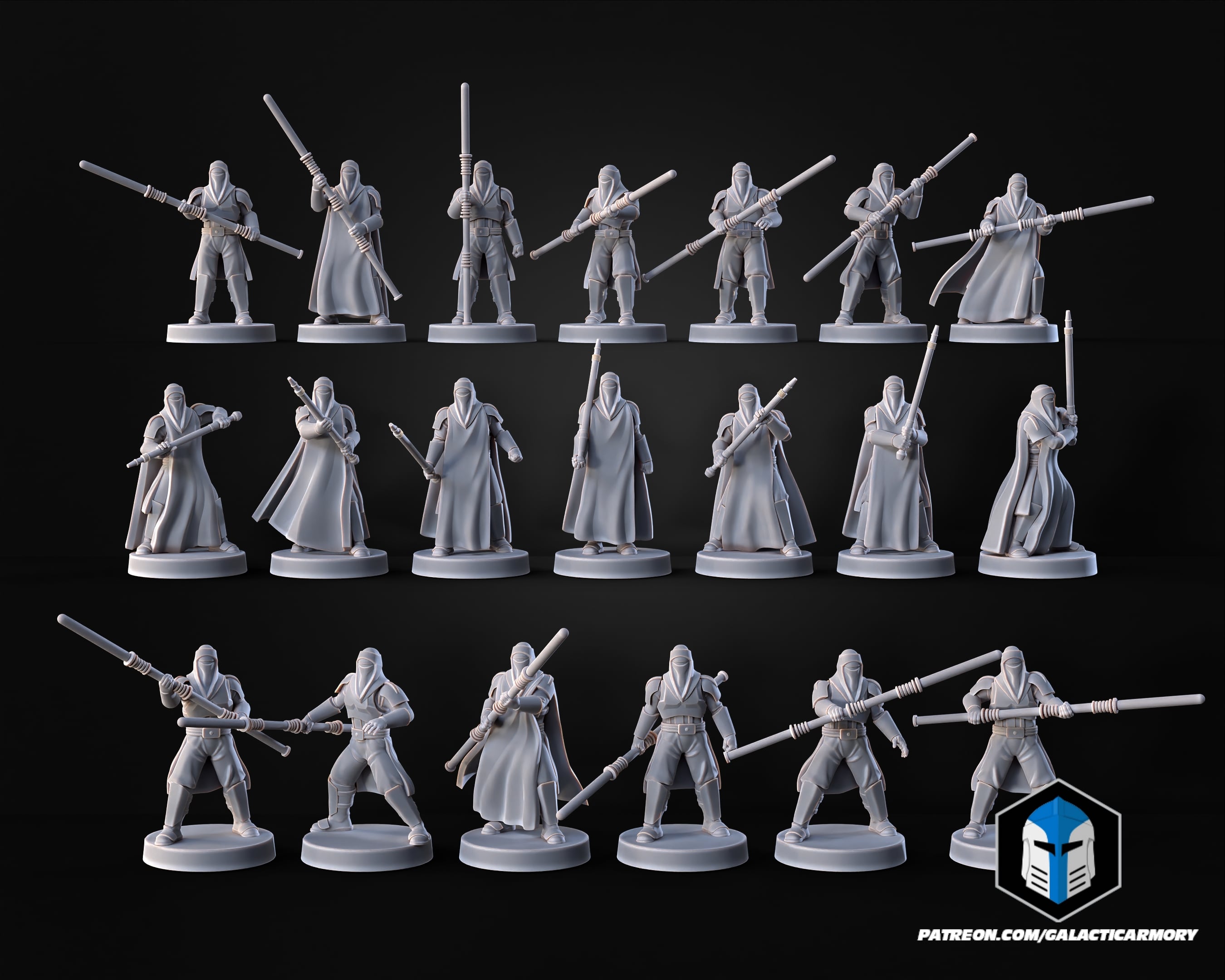 1:48 Scale Royal Guard Miniatures - 3D Print Files 3d model