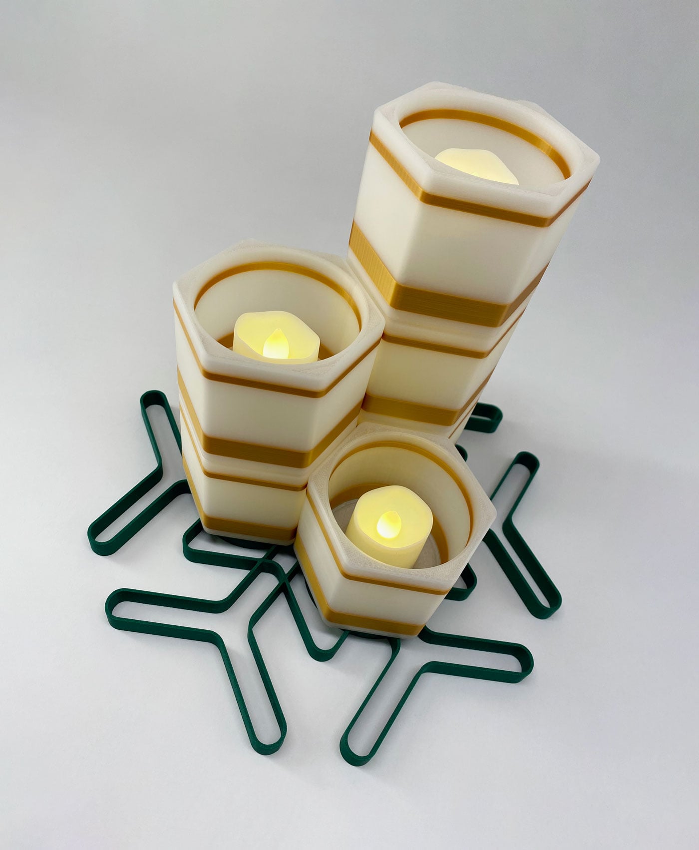 Tealight Lanterns Set - Christmas Holidays Ornament 3d model