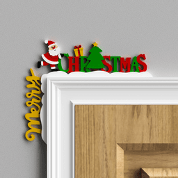 Merry Christmas Decorative Door Topper 3d model