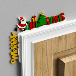 Merry Christmas Decorative Door Topper 3d model
