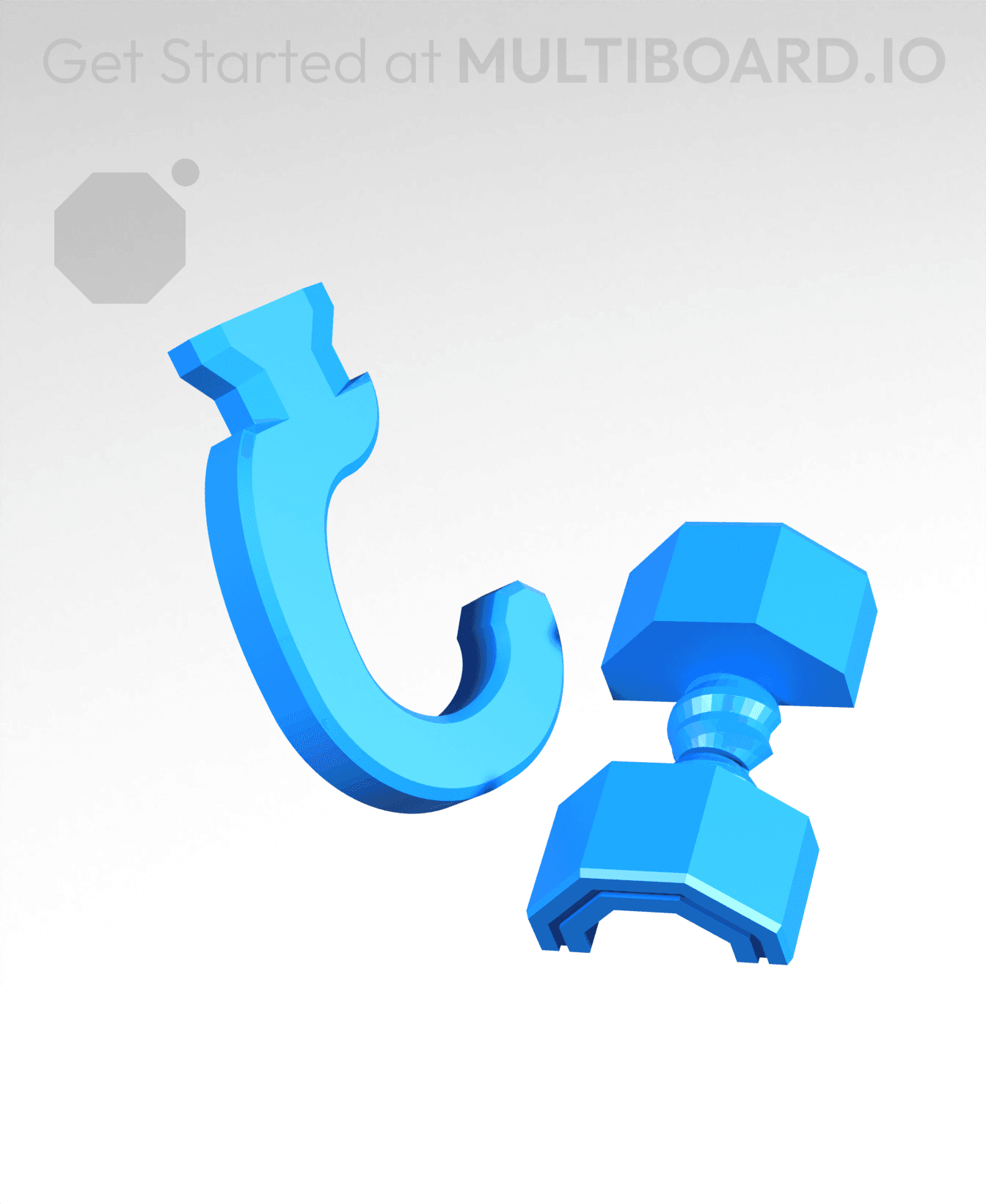 Small Thread Swivel Hook 3d model
