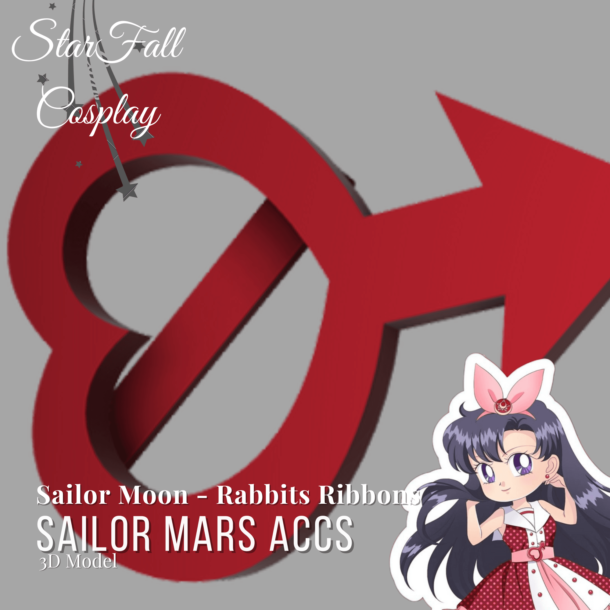 Mars Rabbit Ribbon Cosplay Accessories 3d model
