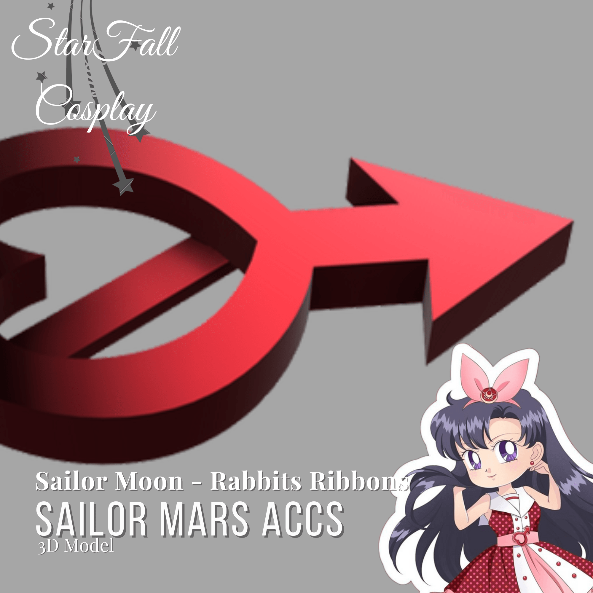 Mars Rabbit Ribbon Cosplay Accessories 3d model