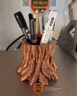 Tree Stump Pen Holder 3d model