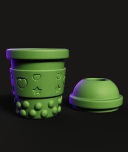 Boba Cup STL | Desk Decor 3D Print | Snap Lid 3d model