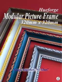 320 x 320mm Modular Picture Frame for Hueforge - SCROLL BEAD 3d model