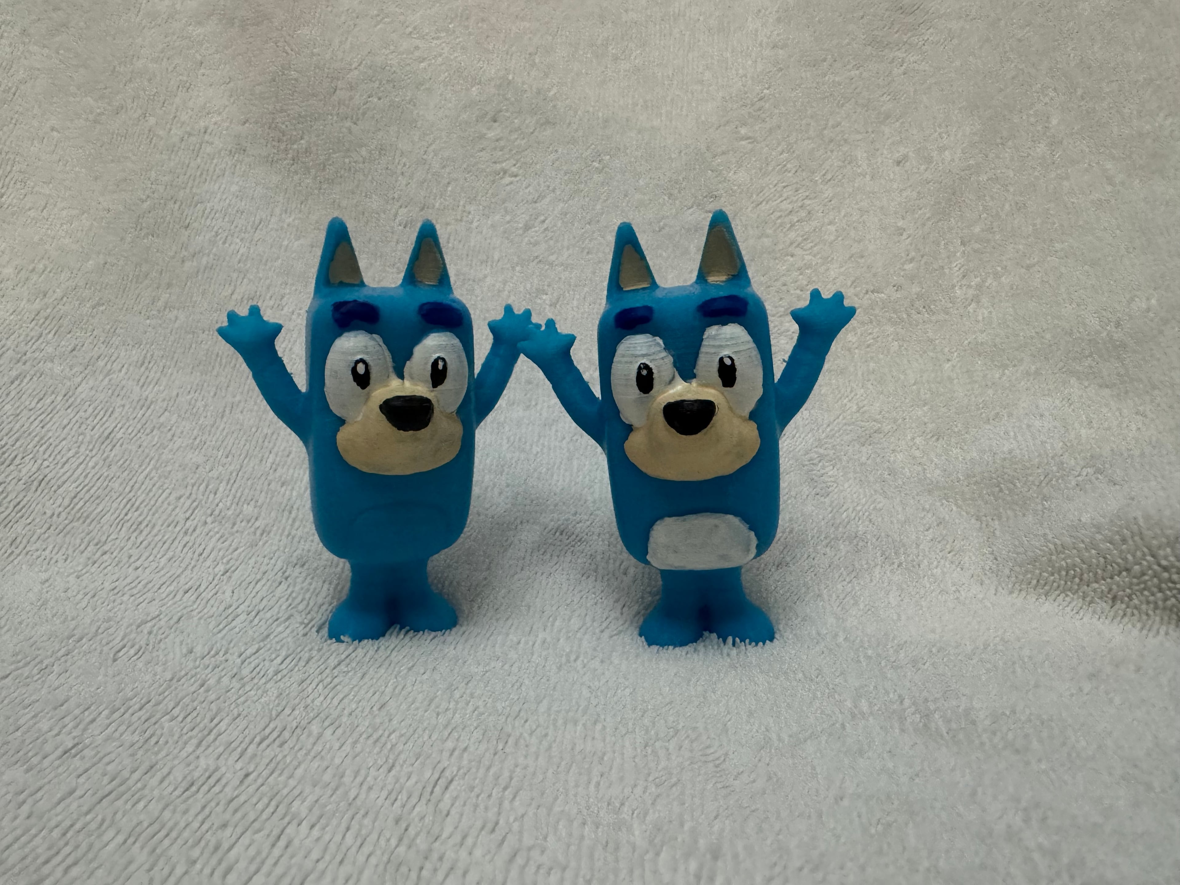 I printed these for my 20 month old Grandson. Sorry for the crappy paint job but, I had to use paint that was safe for him and I was in a hurry. It took 4 coats of paint to get enough to cover the color of the filament.
I want to seriously Thank You for designing this!!