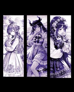 2nd set of Anime inspired bookmarks of Girls ready for Spring 3d model