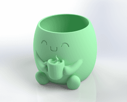 Coffee Lover Planter STL | Cute Mug Pot | Desk Decor 3d model