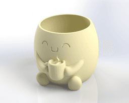 Coffee Lover Planter STL | Cute Mug Pot | Desk Decor 3d model