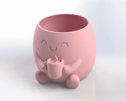 Coffee Lover Planter STL | Cute Mug Pot | Desk Decor 3d model