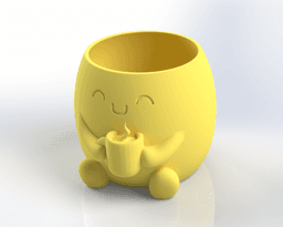 Coffee Lover Planter STL | Cute Mug Pot | Desk Decor 3d model