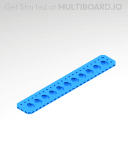 12x2 MU - Point Hole MU - MultiBoard Plate 3d model