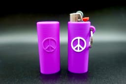 Bic Classic Lighter Case + Keychain (Peace Sign) 3d model
