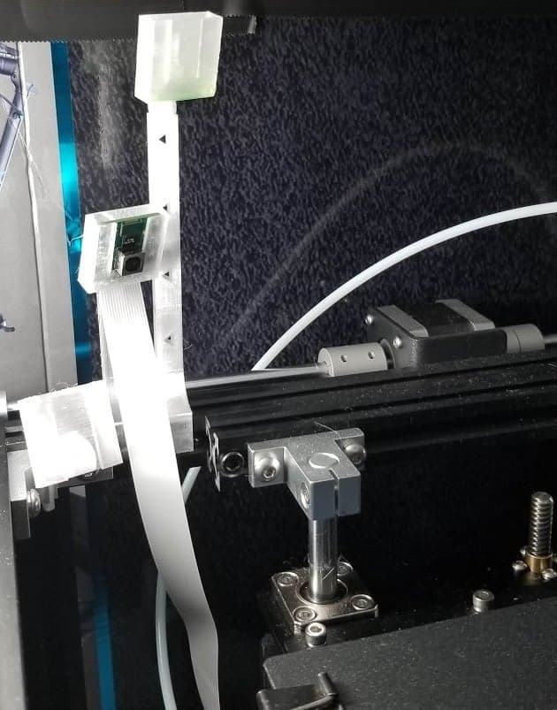 Simple Pivoting Raspberry Pi Cam, No Screws Needed (For standard rails, like Ender 5) 3d model