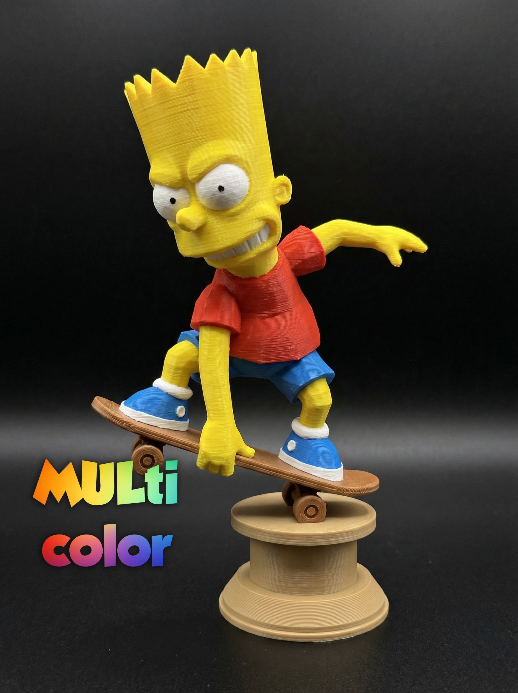 Bart Simpson Skater Multi-Color 3MF | Cartoon | Bambu Ready 3d model