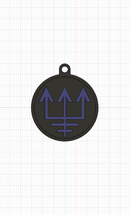 Red Rising Brown Sigil Keychain Negativ 3d model