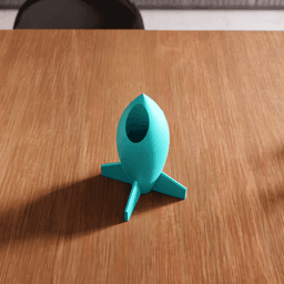 Retro Spaceship Rocket Vase 3d model