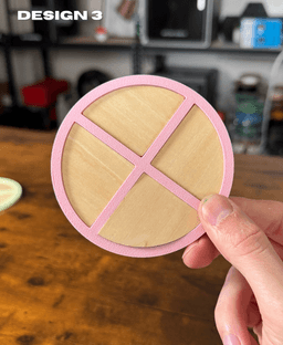 Laser + 3dprinted Coaster Design (FREE) 3d model
