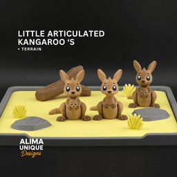 Little Articulated Kangaroo's / Keychain / Fidget Toy 3d model