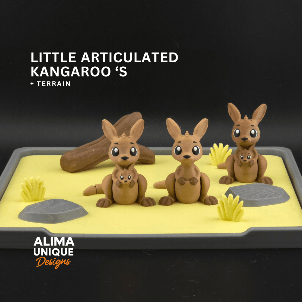 Little Articulated Kangaroo's / Keychain / Fidget Toy 3d model