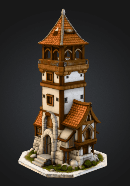 Watchtower Keep KF2 - Medieval Fantasy RPG Terrain - Workshop3D 3d model