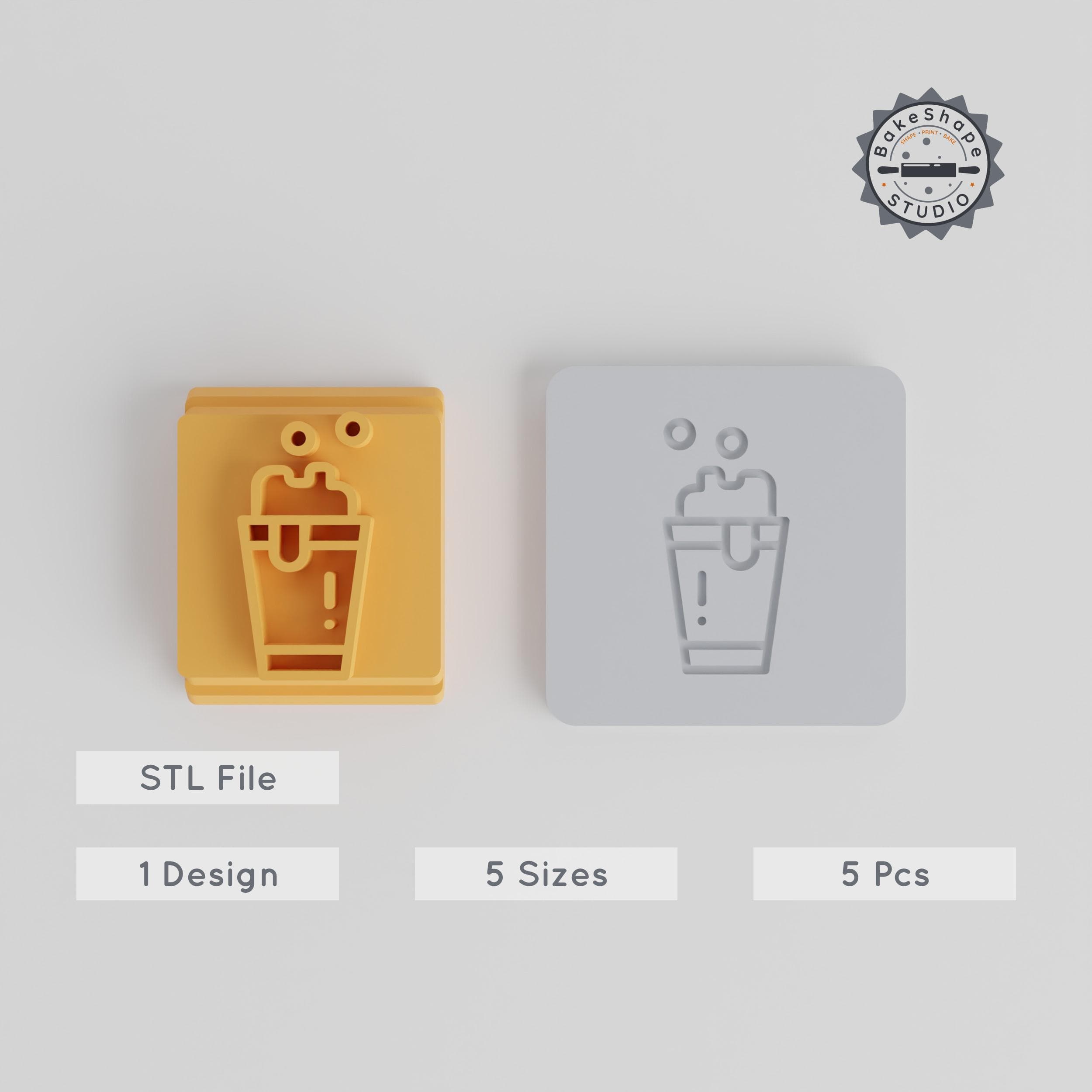 Drink Stamp Tile Set, 5 Sizes, Perfect for Clay, Cookies & Fondant Crafting PRODUCT_5507 3d model
