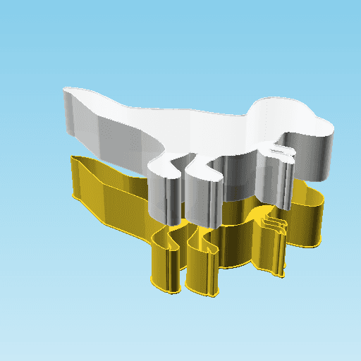 Dinosaur Icon 006B, nestable box (v2) 3d model