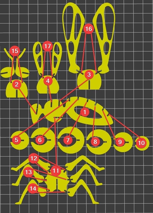 Bee Puzzle kit 3d model