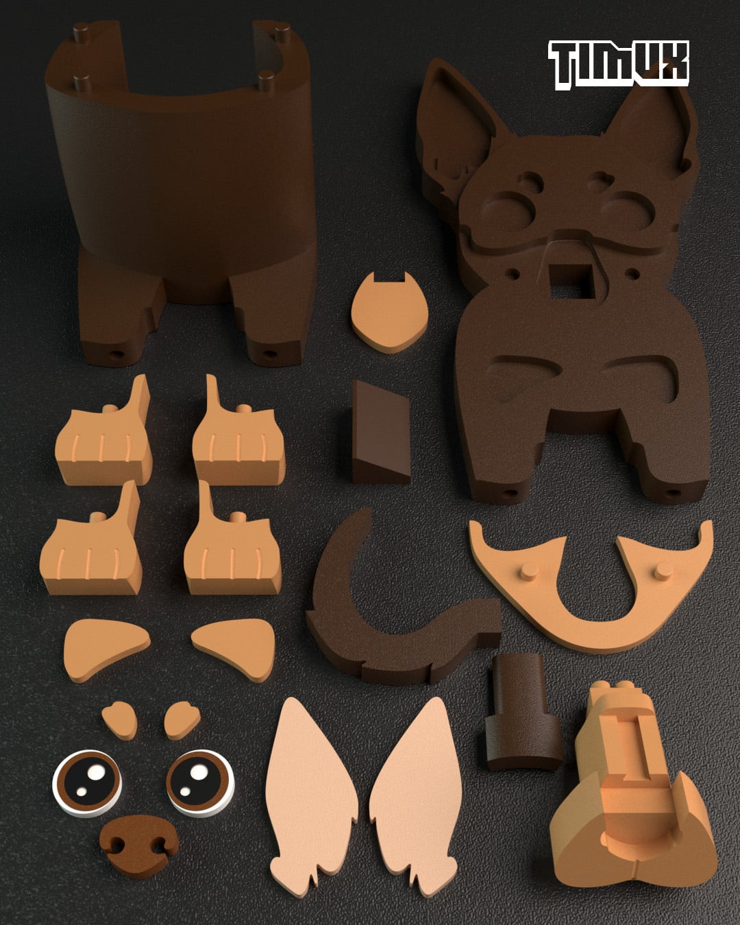 AUSTRALIAN KELPIE GLASSES HOLDER 3d model