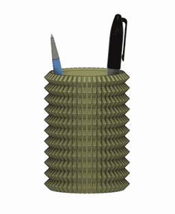 Flared Ribbed Pen Cup 3d model