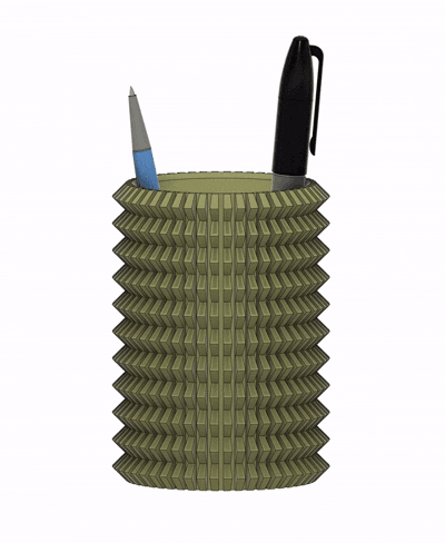 Flared Ribbed Pen Cup 3d model