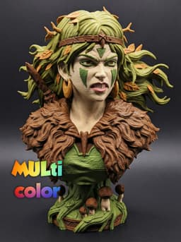 Forest Druid Bust Multi-Color 3MF | D&D Fantasy | Bambu Ready 3d model