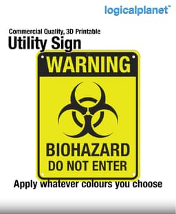 WARNING | BIOHAZARD DO NOT ENTER Sign 3d model