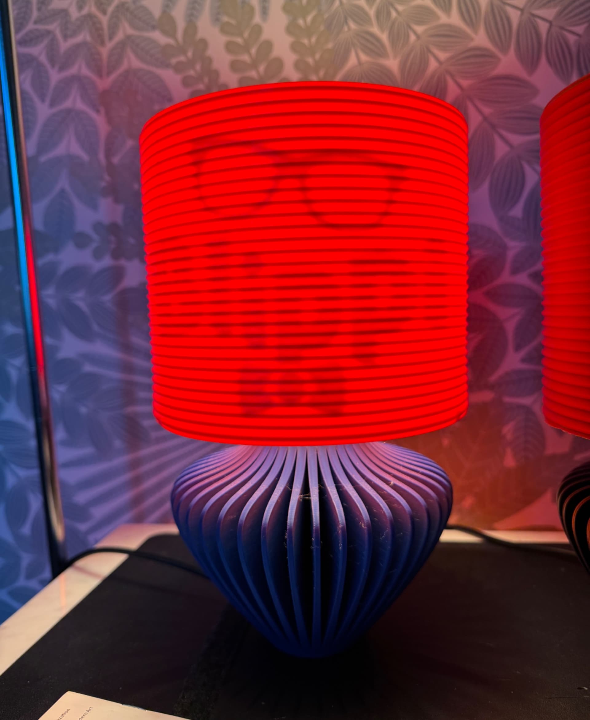 For the kiddos. Design only visible when light is on.
I love this lamp. And your vase. The light pattern created on a table is beautiful. Nice work.