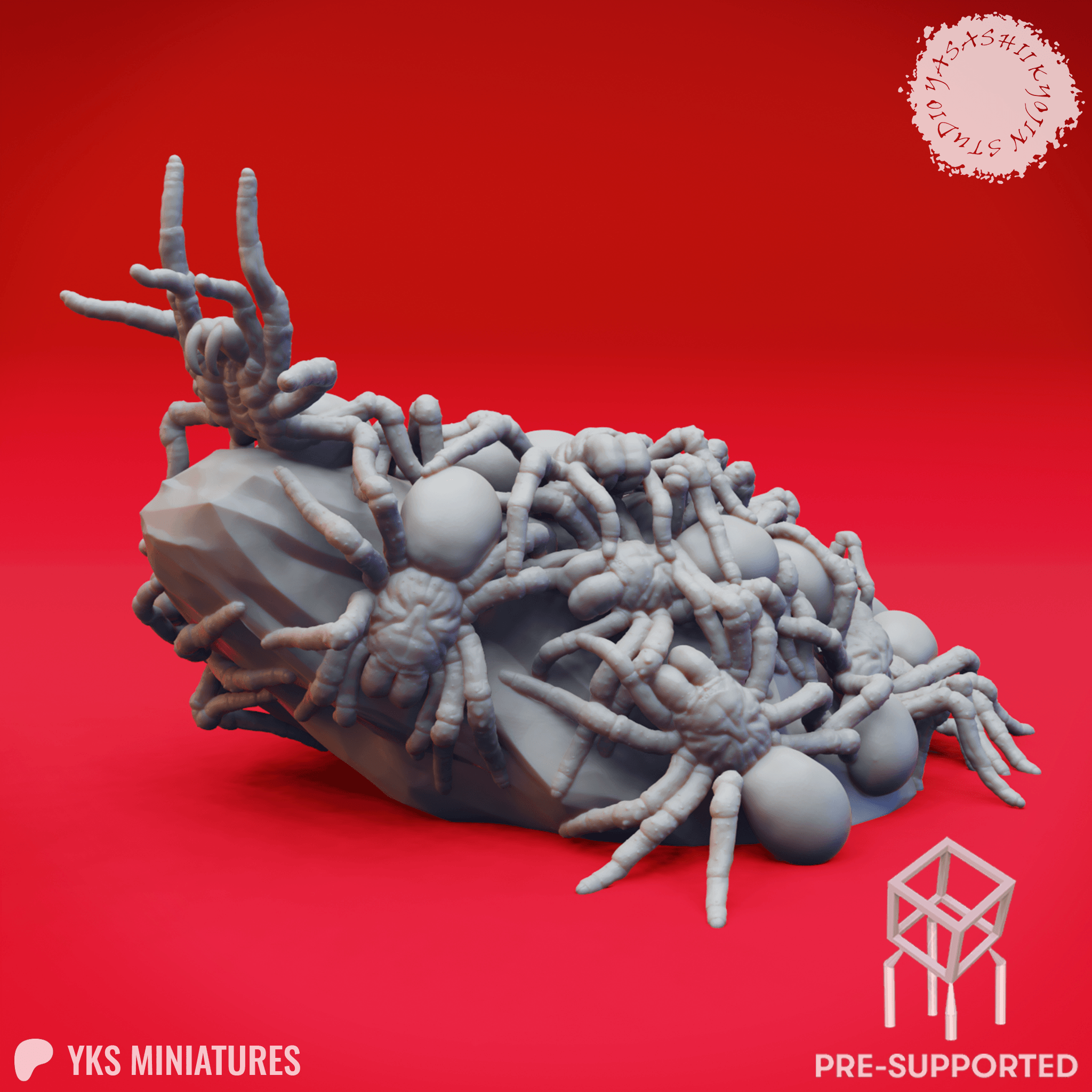 Swarm of Spiders - Tabletop Miniature (Pre-Supported) 3d model