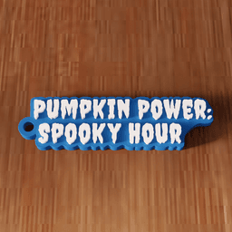 Pumpkin Power Spooky Hour Keychain 3d model