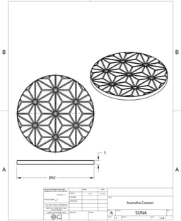 Coaster - Asanoha / Hemp Leaf 3d model
