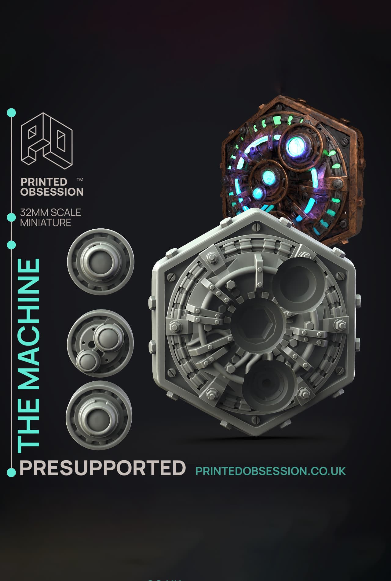 Mechanical Device - Side Quest Shop - PRESUPPORTED - Illustrated and Stats - 32mm scale 3d model