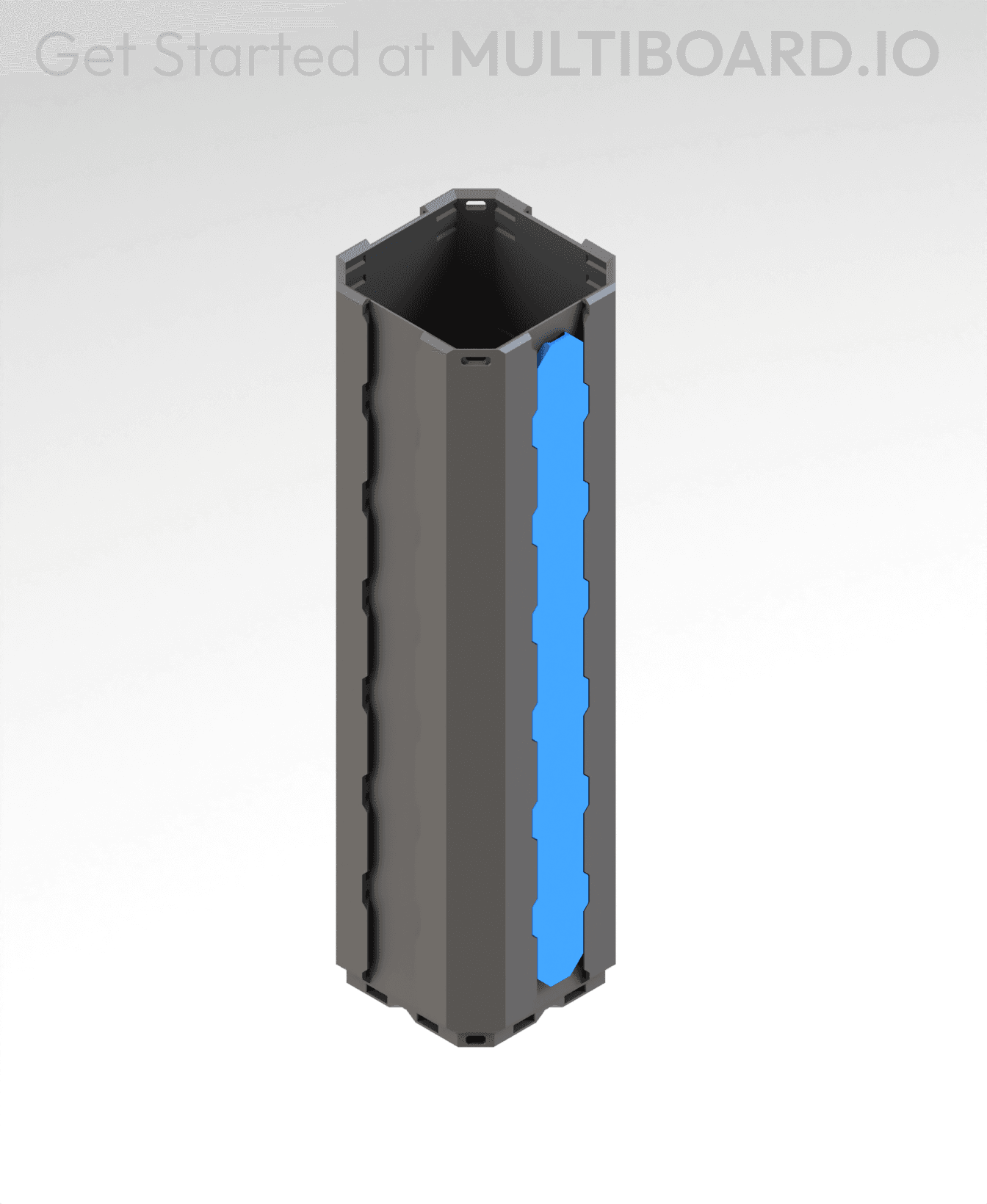 3.5 LU Bin Fit - OO Cover Locked Lite Rail - (6 MU Rail) 3d model