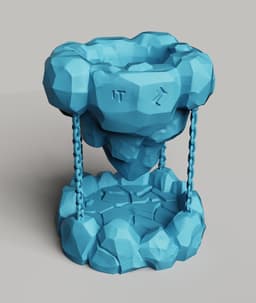 Floating Fantasy Island Planter | Magic Runes Pot 3d model