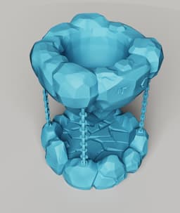 Floating Fantasy Island Planter | Magic Runes Pot 3d model
