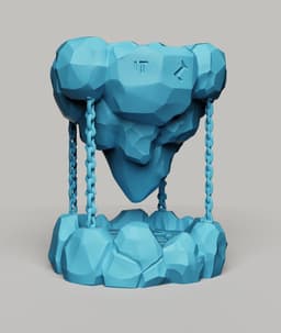 Floating Fantasy Island Planter | Magic Runes Pot 3d model