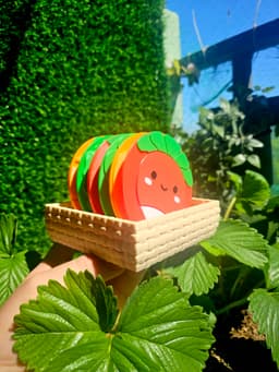 Vegetable coasters & basket holder 3d model