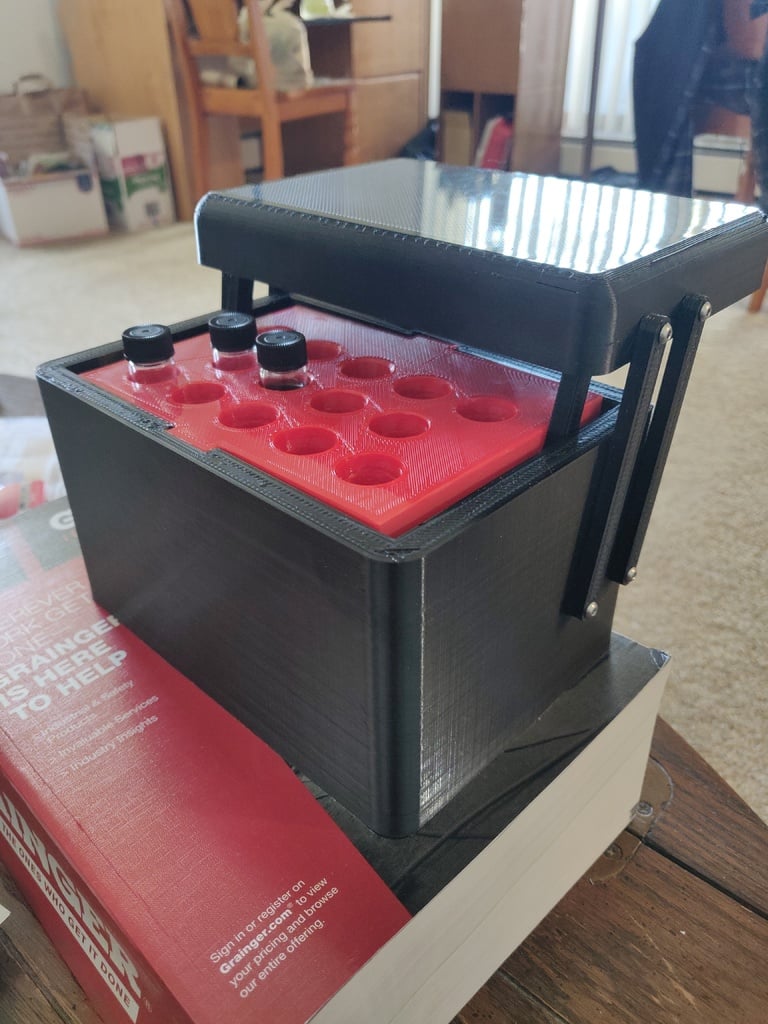 Glass Vial Storage and Presentation Box 3d model