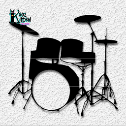 drum set wall art musician decor 3d model